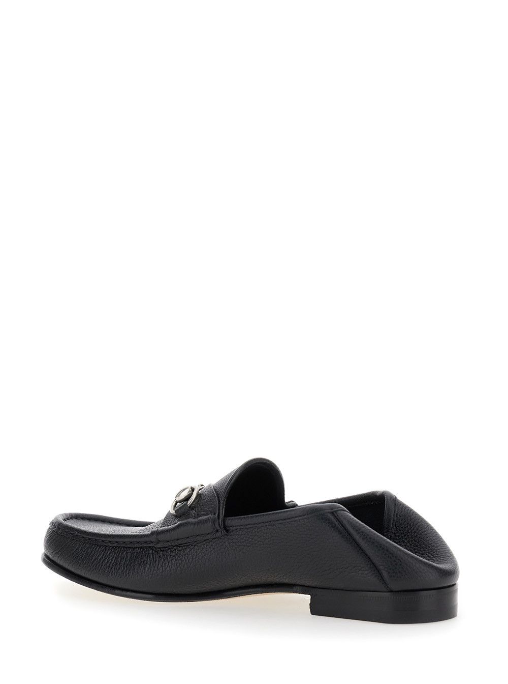 Gucci Black Loafers with Horsebit Detail on the Front in Hammered Leather Man Size US 10 / EU 43 - 5 Thumbnail