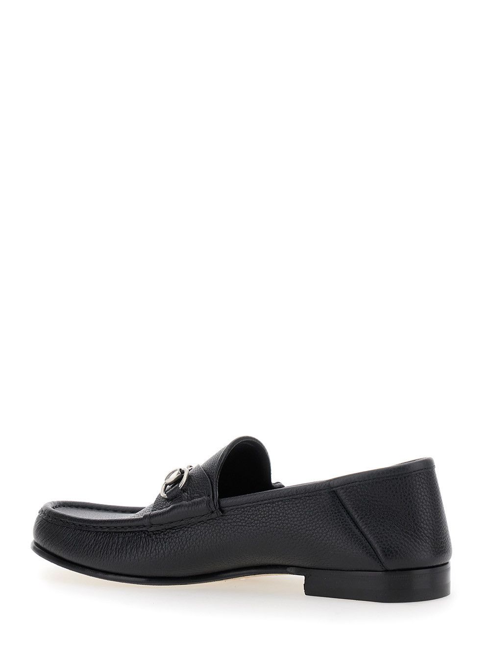 Gucci Black Loafers with Horsebit Detail on the Front in Hammered Leather Man Size US 10 / EU 43 - 3 Thumbnail