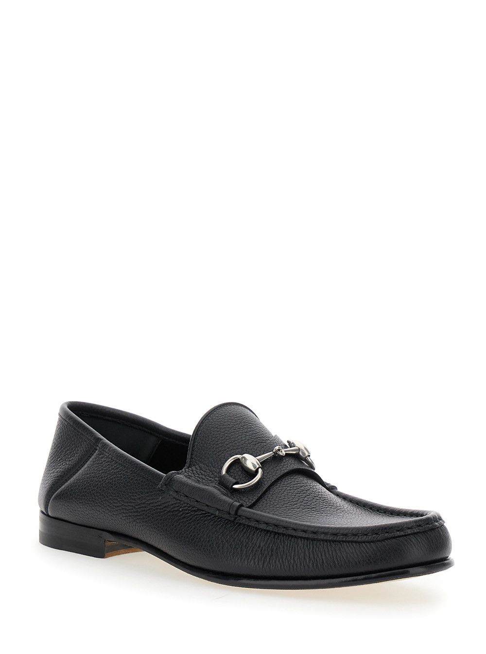 Gucci Black Loafers with Horsebit Detail on the Front in Hammered Leather Man Size US 10 / EU 43 - 2 Thumbnail
