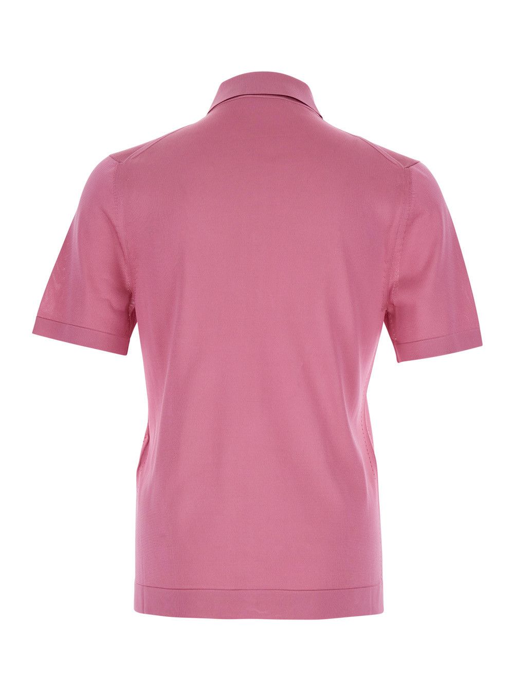 Gucci Pink Polo Shirt with Chest Pocket and Embroidered Logo on the Front in Fine Silk Knit Man Size US S / EU 44-46 / 1 - 2 Thumbnail
