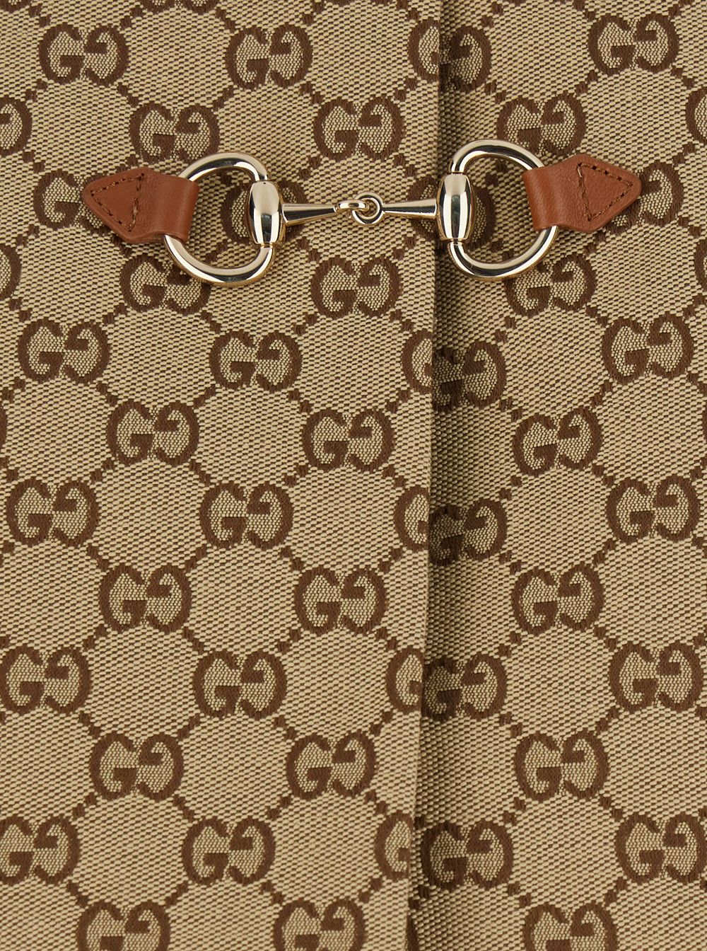 Gucci Beige Jacket with Spread Classic Collar and Horsebit on the Front in GG Canvas Woman Size M / US 6-8 / IT 42-44 - 3 Thumbnail