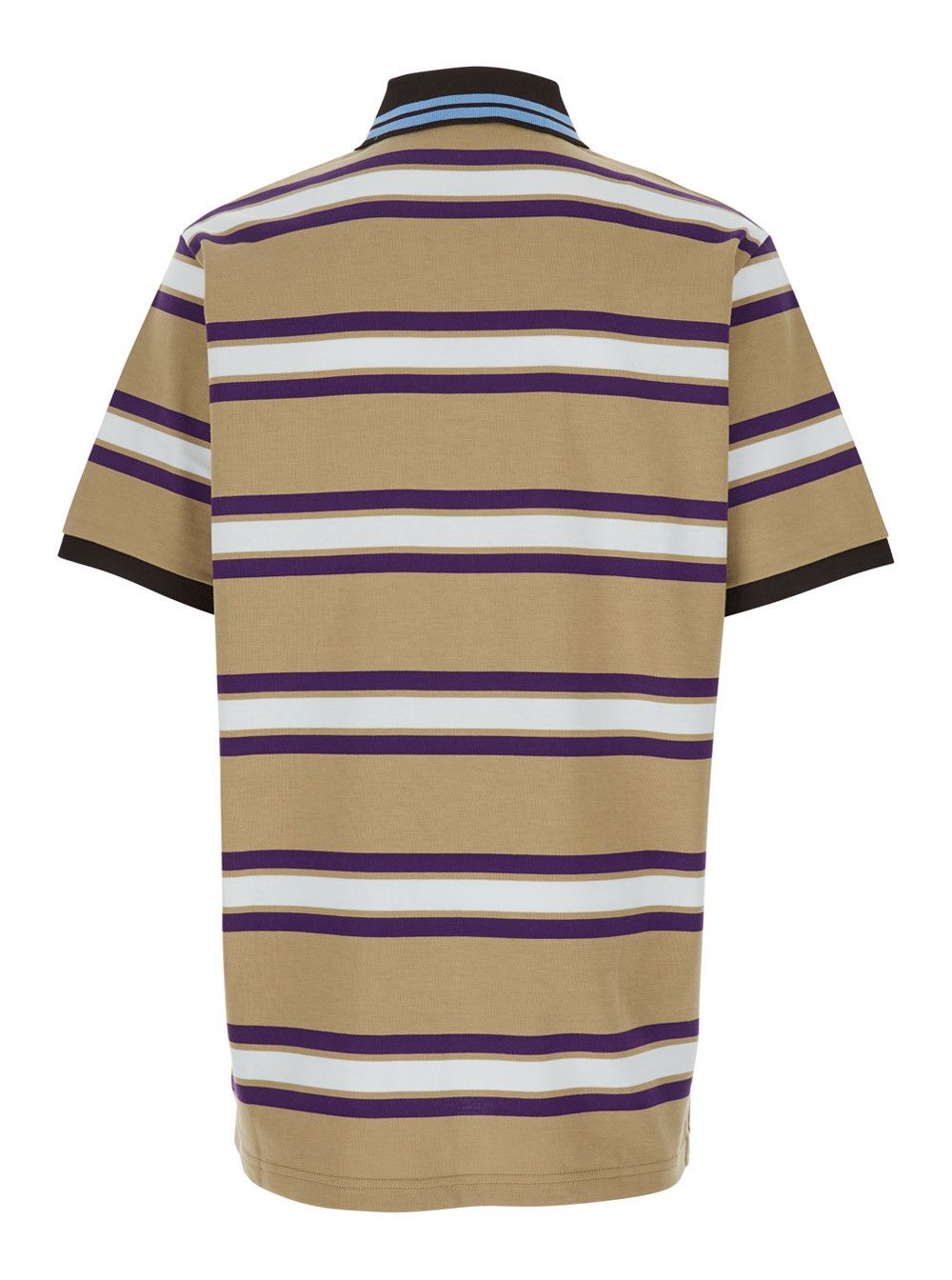 Gucci Beige Polo Shirt with Logo Imprinted on the Front and All-Over Striped Motif in Cotton Man Size US M / EU 48-50 / 2 - 2 Thumbnail