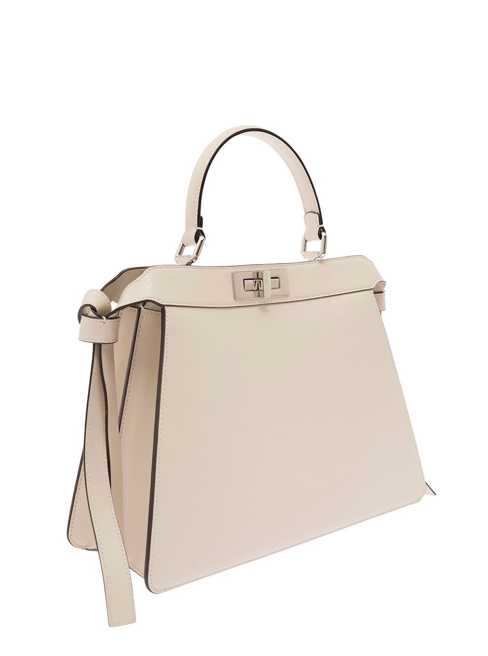 Fendi 'Peekaboo ISeeU Medium' White Handbag with Knotted Side Laces and Twist Lock in Smooth Leather Woman Size ONE SIZE - 2 Thumbnail