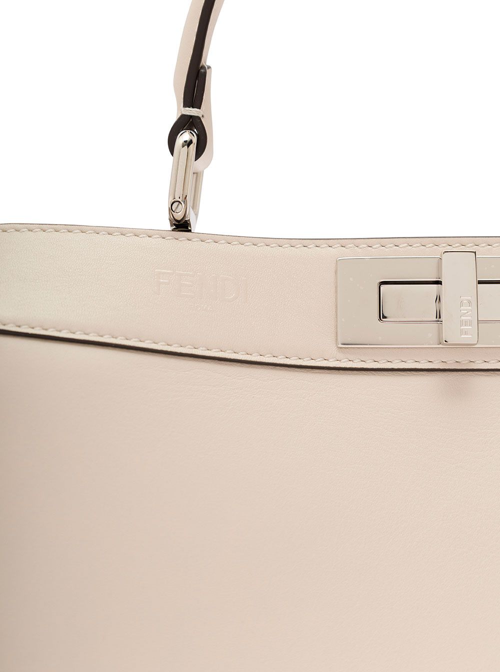 Fendi 'Peekaboo ISeeU Medium' White Handbag with Knotted Side Laces and Twist Lock in Smooth Leather Woman Size ONE SIZE - 4 Thumbnail