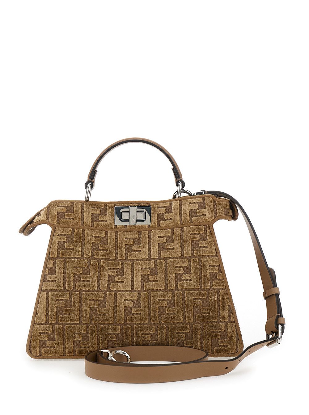 Fendi 'Peekaboo ISeeU Small' Brown Handbag with All-Over FF Motif in Fabric Woman Size ONE SIZE - 4 Thumbnail