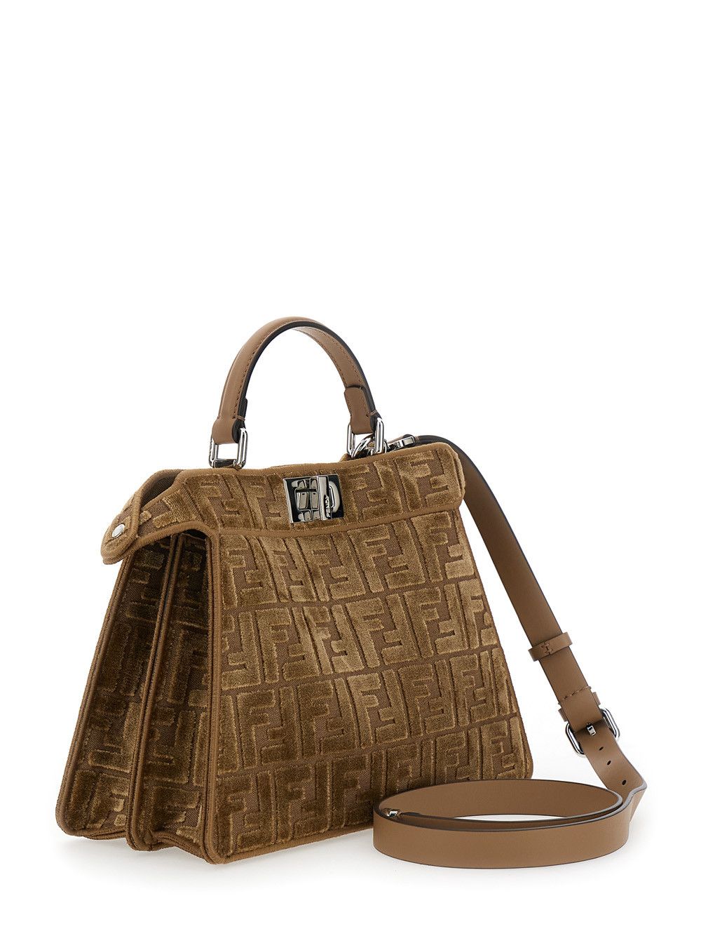Fendi 'Peekaboo ISeeU Small' Brown Handbag with All-Over FF Motif in Fabric Woman Size ONE SIZE - 3 Thumbnail