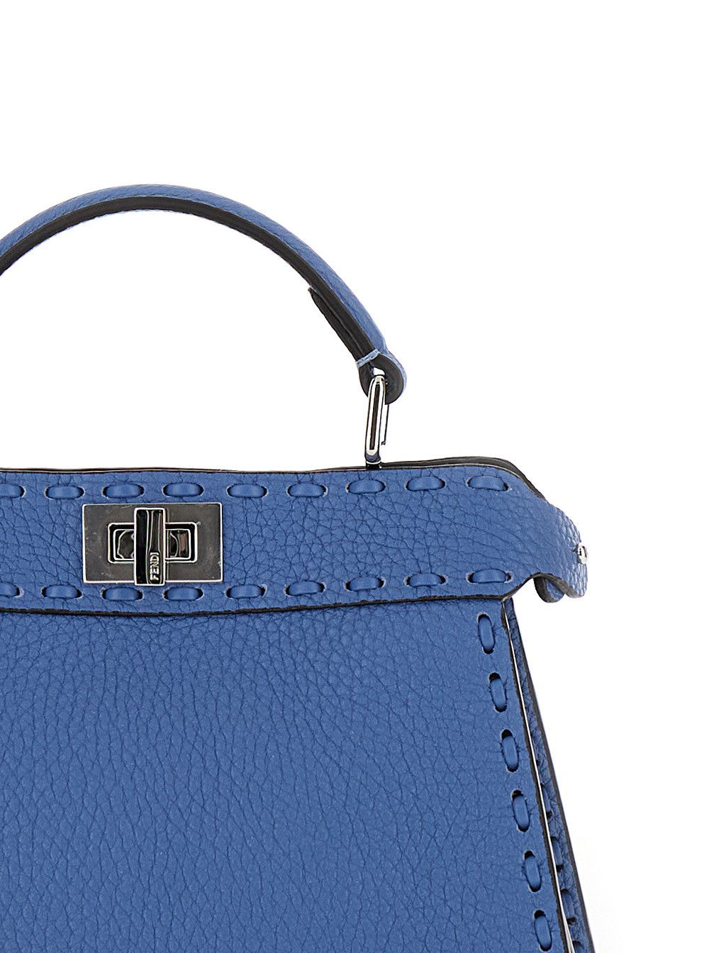 Fendi 'Peekaboo ISeeU Petite' Blue Handbag with Twist Lock Closure in Full-Grain Leather Woman Size ONE SIZE - 5 Thumbnail