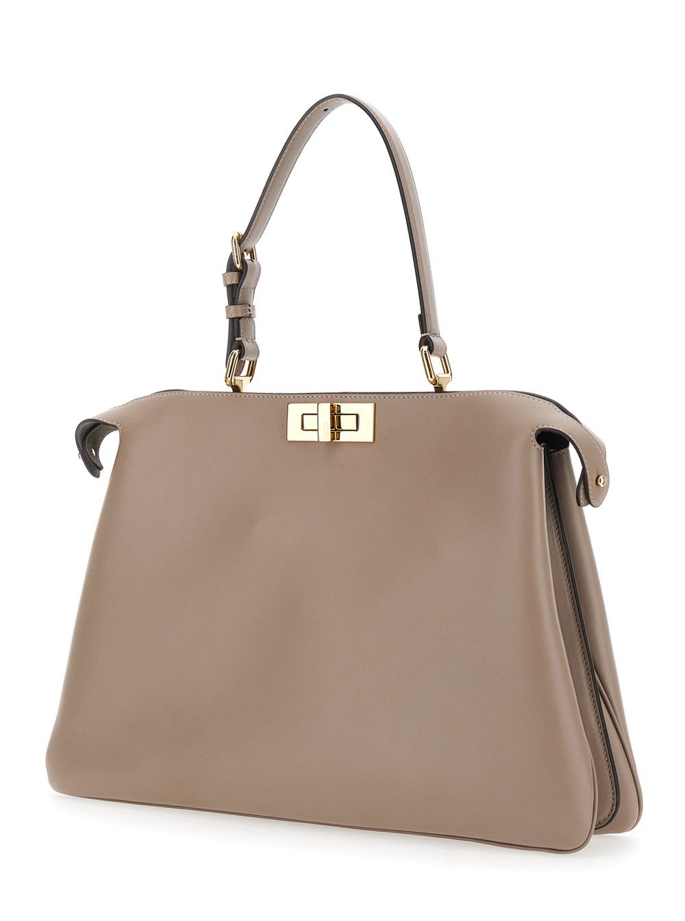 Fendi 'Pekaboo Soft Large' Grey Handbag with Twist Lock in Leather Woman Size ONE SIZE - 2 Thumbnail