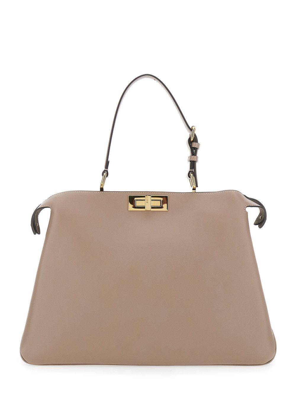 Fendi 'Pekaboo Soft Large' Grey Handbag with Twist Lock in Leather Woman Size ONE SIZE - 4 Thumbnail