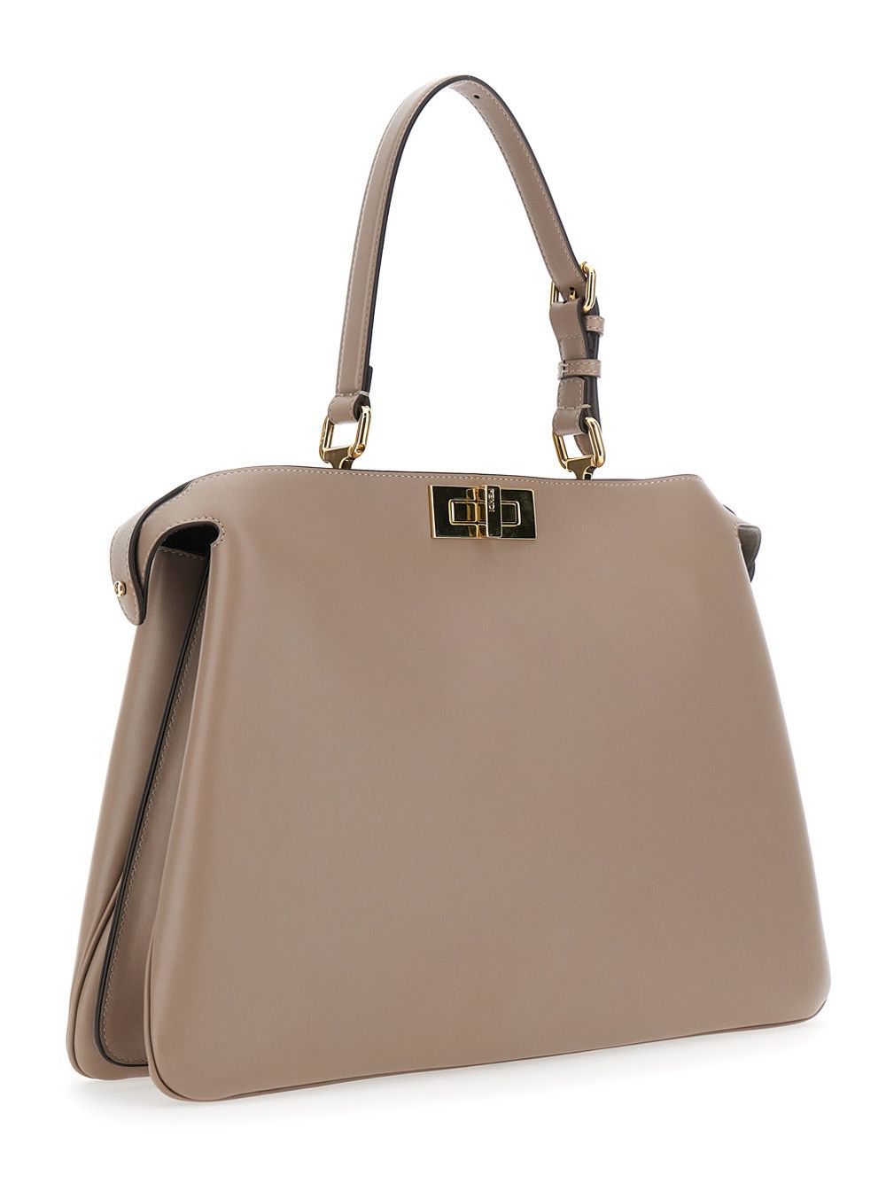 Fendi 'Pekaboo Soft Large' Grey Handbag with Twist Lock in Leather Woman Size ONE SIZE - 3 Thumbnail