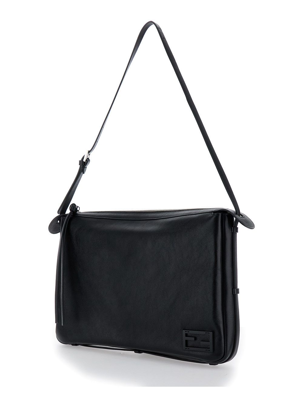 Fendi 'Simply Fendi Large' Black Shoulder Bag with FF Detail in Leather Woman Size ONE SIZE - 2 Thumbnail