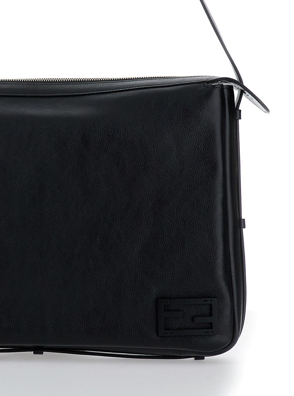Fendi 'Simply Fendi Large' Black Shoulder Bag with FF Detail in Leather Woman Size ONE SIZE - 5 Thumbnail