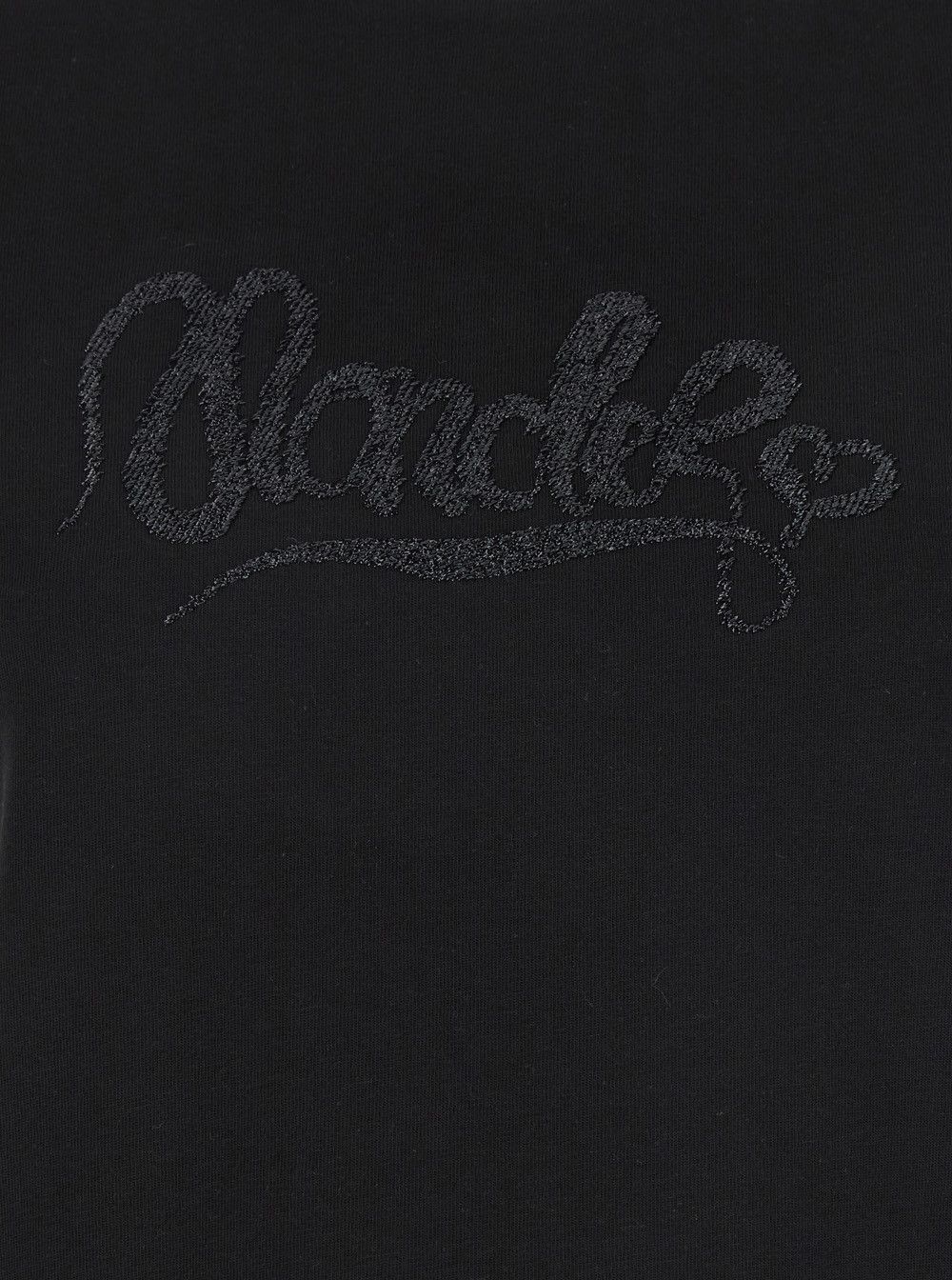 Moncler Black T-Shirt with Logo Embroidered on the Front in Cotton Woman Size XS / US 0-2 / IT 36-38 - 3 Thumbnail