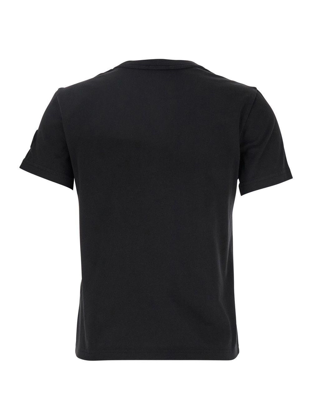 Moncler Black T-Shirt with Logo Embroidered on the Front in Cotton Woman Size XS / US 0-2 / IT 36-38 - 2 Thumbnail