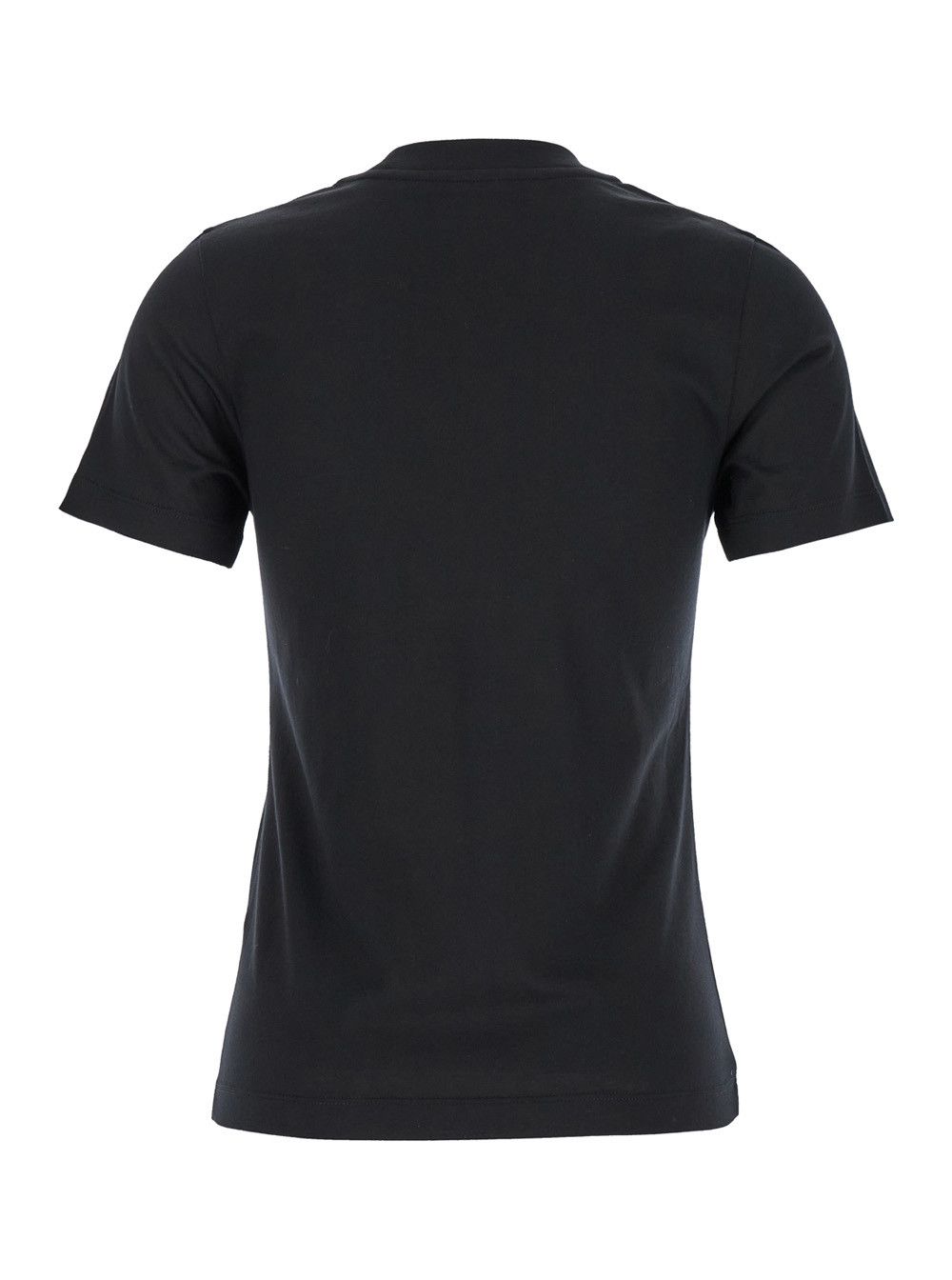 Moncler Black T-Shirt with Rhinestone Logo in Cotton Woman Size L / US 10 / IT 46 - 2 Thumbnail