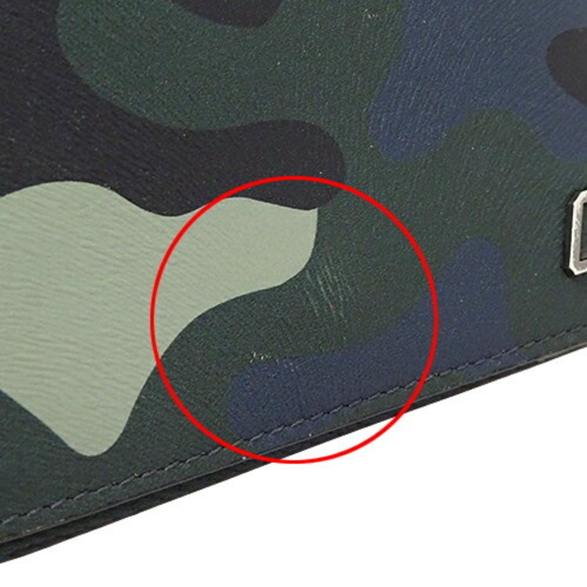 Christian Louboutin Christian Louboutin Men's Card Case, Business Holder, Leather, Green, Camouflage, Compact Size ONE SIZE - 11 Thumbnail