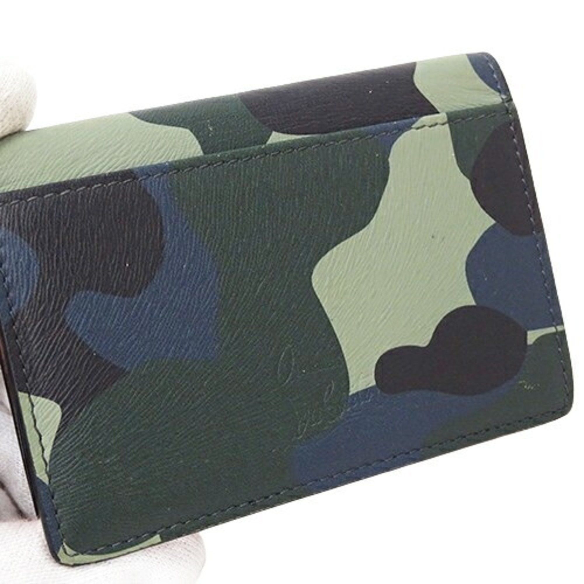 Christian Louboutin Christian Louboutin Men's Card Case, Business Holder, Leather, Green, Camouflage, Compact Size ONE SIZE - 12 Thumbnail