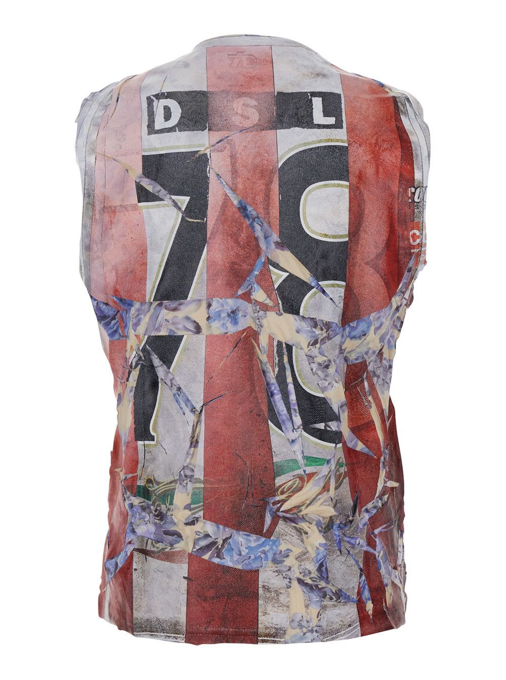 Diesel Multicolor Top with Faded Logo on the Front and Vertical Striped Motif in Fabric Man Size US S / EU 44-46 / 1 - 2 Thumbnail