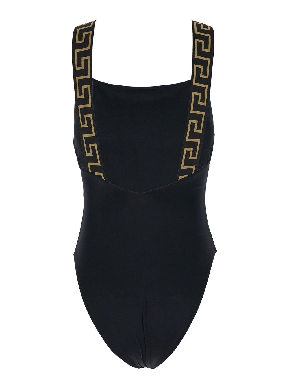 Versace Black One-Piece Swimsuit with Greca Detail in Stretch Polyamide Woman Size S / US 4 / IT 40 - 2 Thumbnail