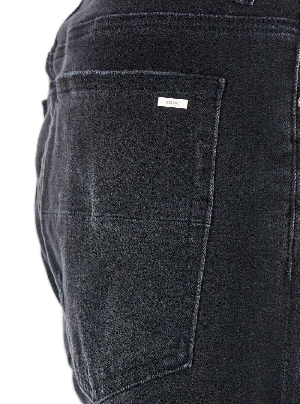 Amiri Black Jeans with Ripped Details on the Front and Logo Patch on the Rear in Denim Man Size US 30 / EU 46 - 3 Thumbnail