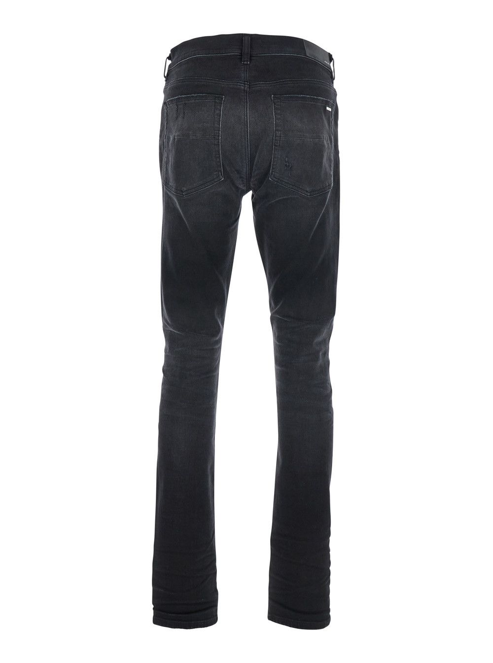 Amiri Black Jeans with Ripped Details on the Front and Logo Patch on the Rear in Denim Man Size US 30 / EU 46 - 2 Thumbnail