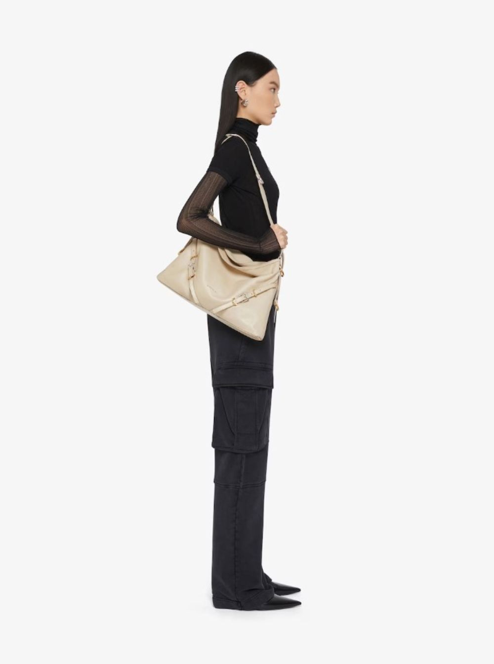 Givenchy 'Voyou' Beige Shoulder Bag with Embossed Logo in Smooth Leather Woman Size ONE SIZE - 6 Thumbnail