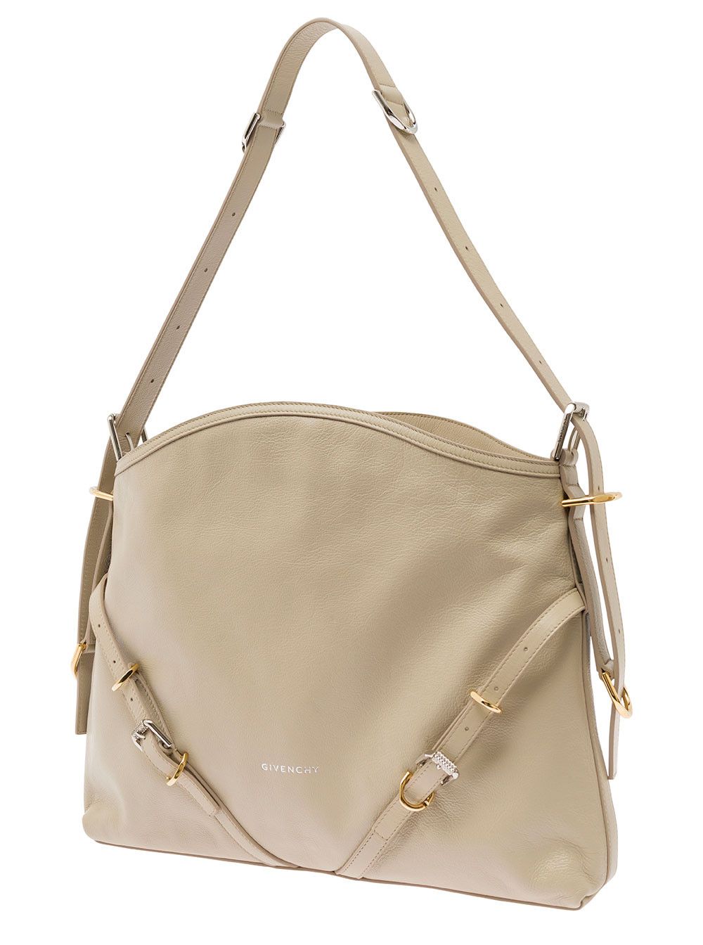 Givenchy 'Voyou' Beige Shoulder Bag with Embossed Logo in Smooth Leather Woman Size ONE SIZE - 2 Thumbnail