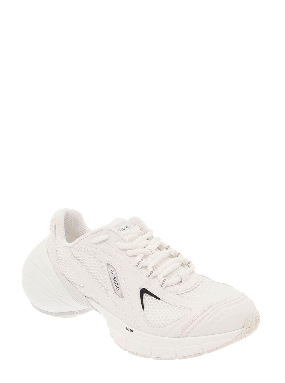 Givenchy 'Tk-Mx' White Low Top Sneakers with Side Logo Print in Mesh and Faux Leather Man Size US 7 / EU 40 - 2 Thumbnail