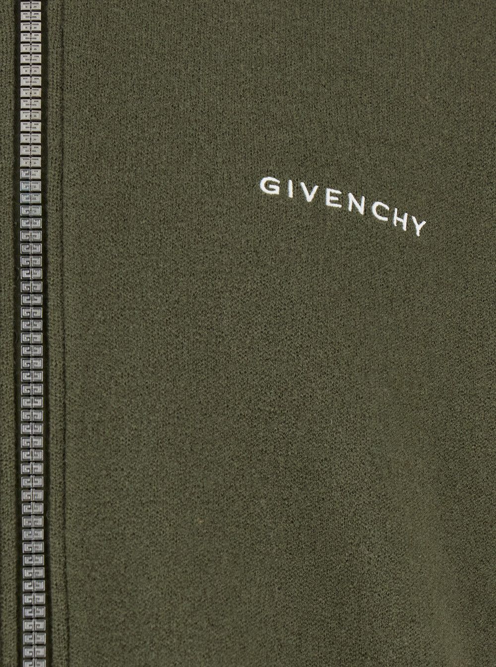 Givenchy Green Sweatshirt with Bomber Collar and 4G Logo in Wool Man Size US M / EU 48-50 / 2 - 3 Thumbnail