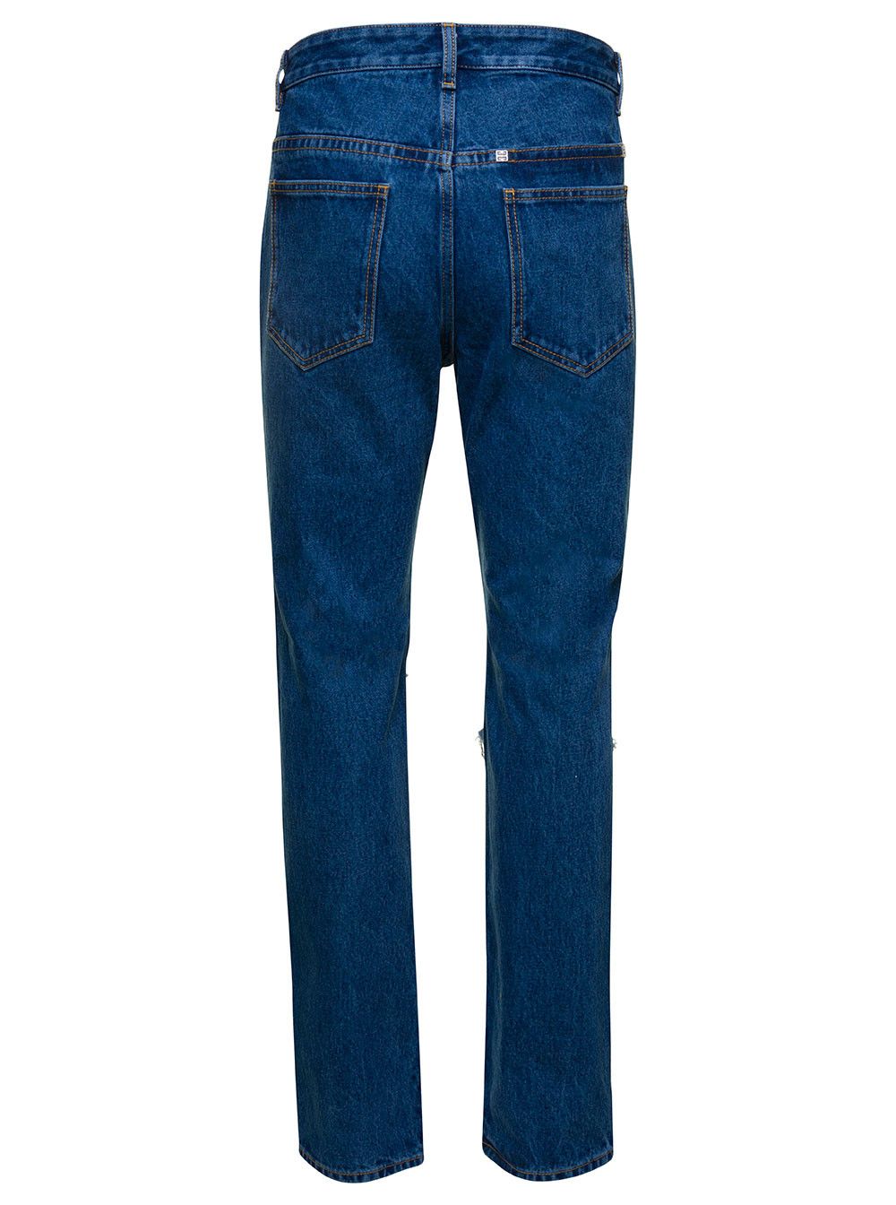 Givenchy Blue Jeans with Zip and Rips Details in Cotton Denim Man Size US 35 - 2 Thumbnail