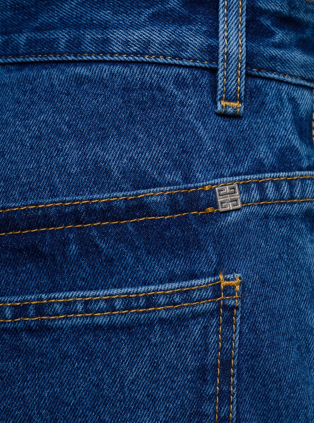 Givenchy Blue Jeans with Zip and Rips Details in Cotton Denim Man Size US 35 - 3 Thumbnail