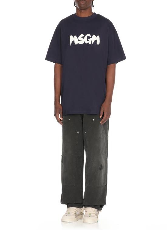 MSGM MSGM Men T-Shirts 3840MM105 25700287 Blue Size US L / EU 52-54 / 3 - 2 Thumbnail