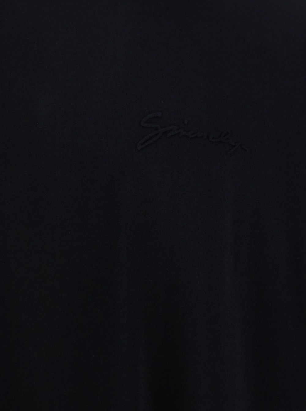 Givenchy Black Crewneck T-Shirt with Embossed Logo on Front in Cotton Man Size US M / EU 48-50 / 2 - 3 Thumbnail