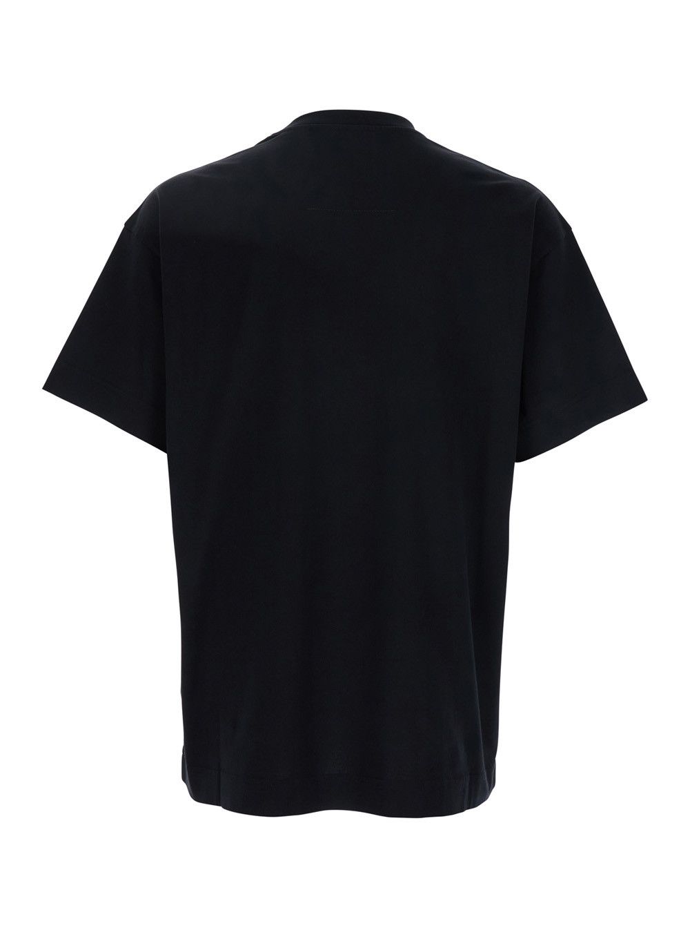 Givenchy Black Crewneck T-Shirt with Embossed Logo on Front in Cotton Man Size US M / EU 48-50 / 2 - 2 Thumbnail