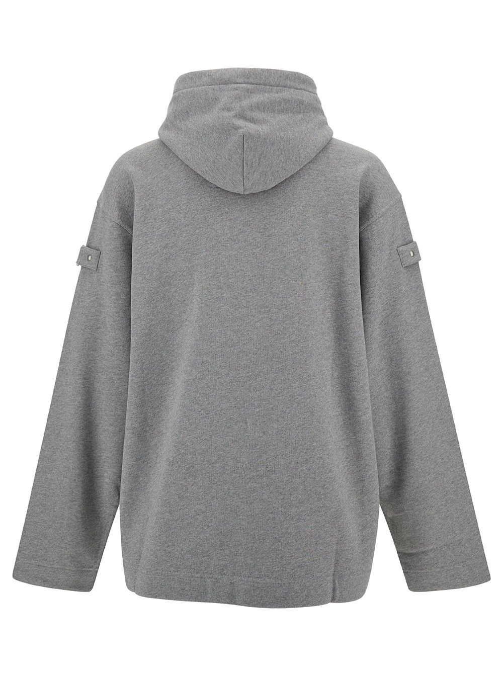 Givenchy Grey Hoodie with Logo and Studs in Cotton Man Size US M / EU 48-50 / 2 - 2 Thumbnail