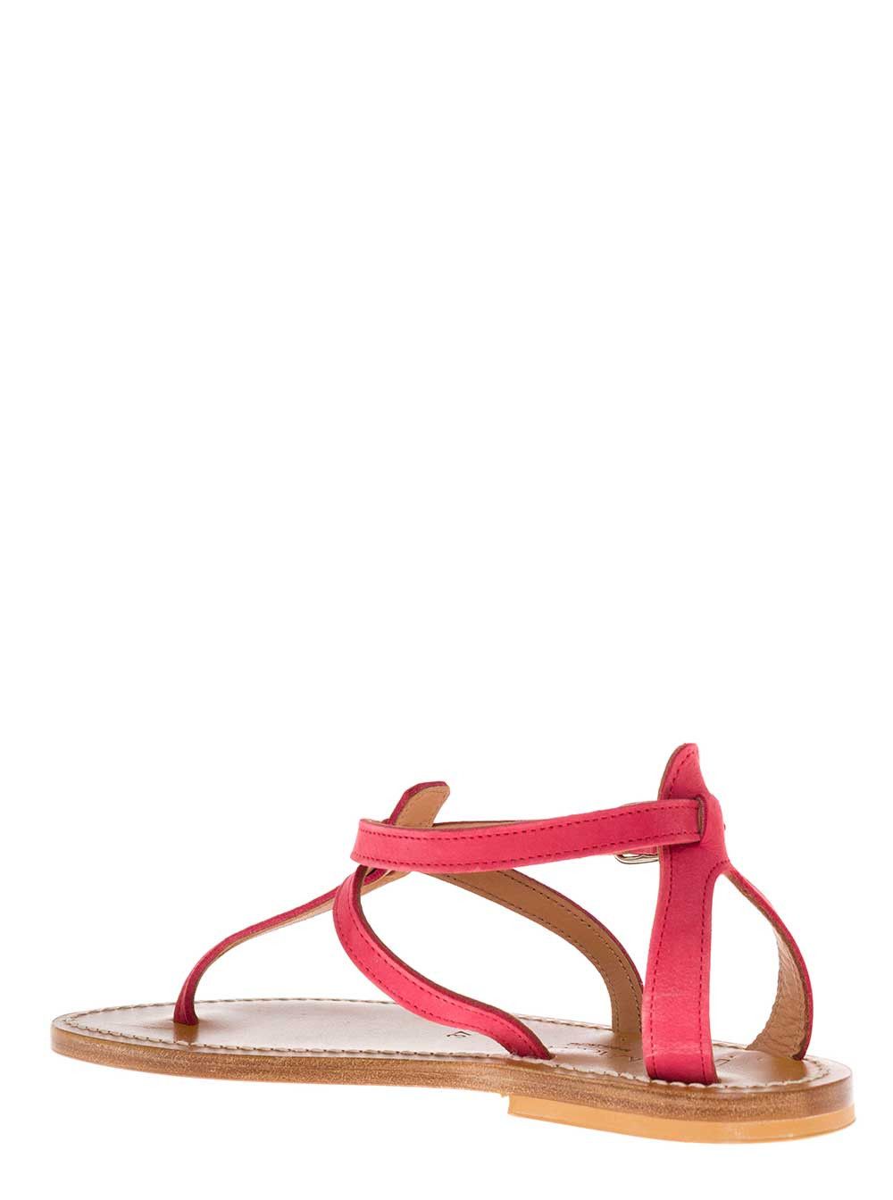 K.Jacques Pink Leather Sandals Size US 9 / IT 39 - 3 Thumbnail