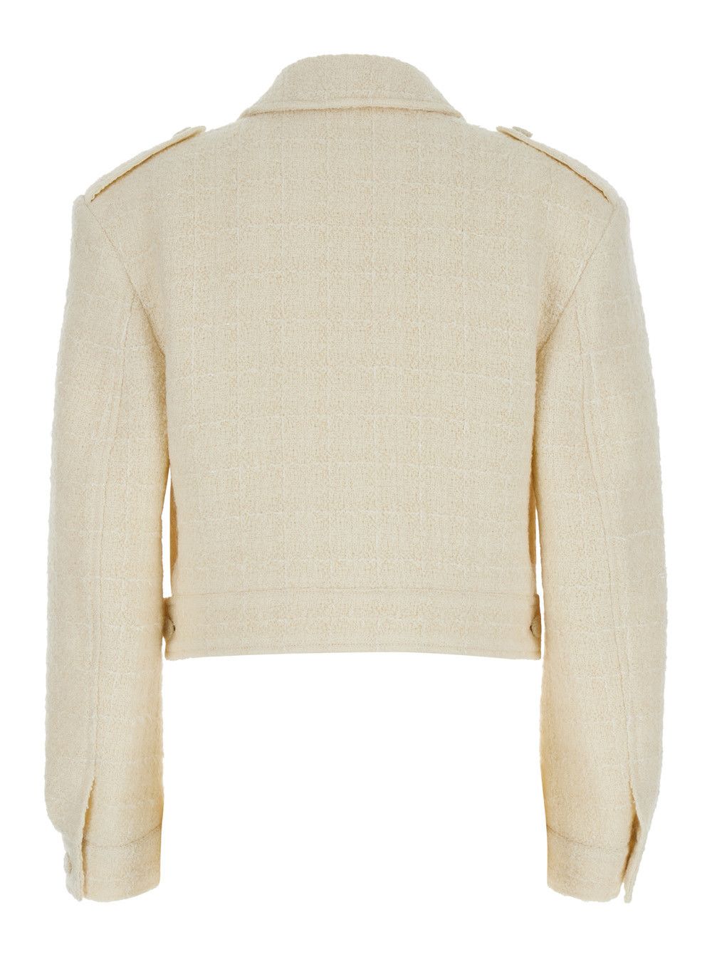 White Jacket with Logo 4G Detail on the buttons in Wool Blend Woman