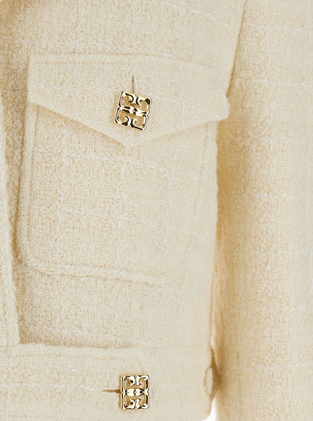 White Jacket with Logo 4G Detail on the buttons in Wool Blend Woman