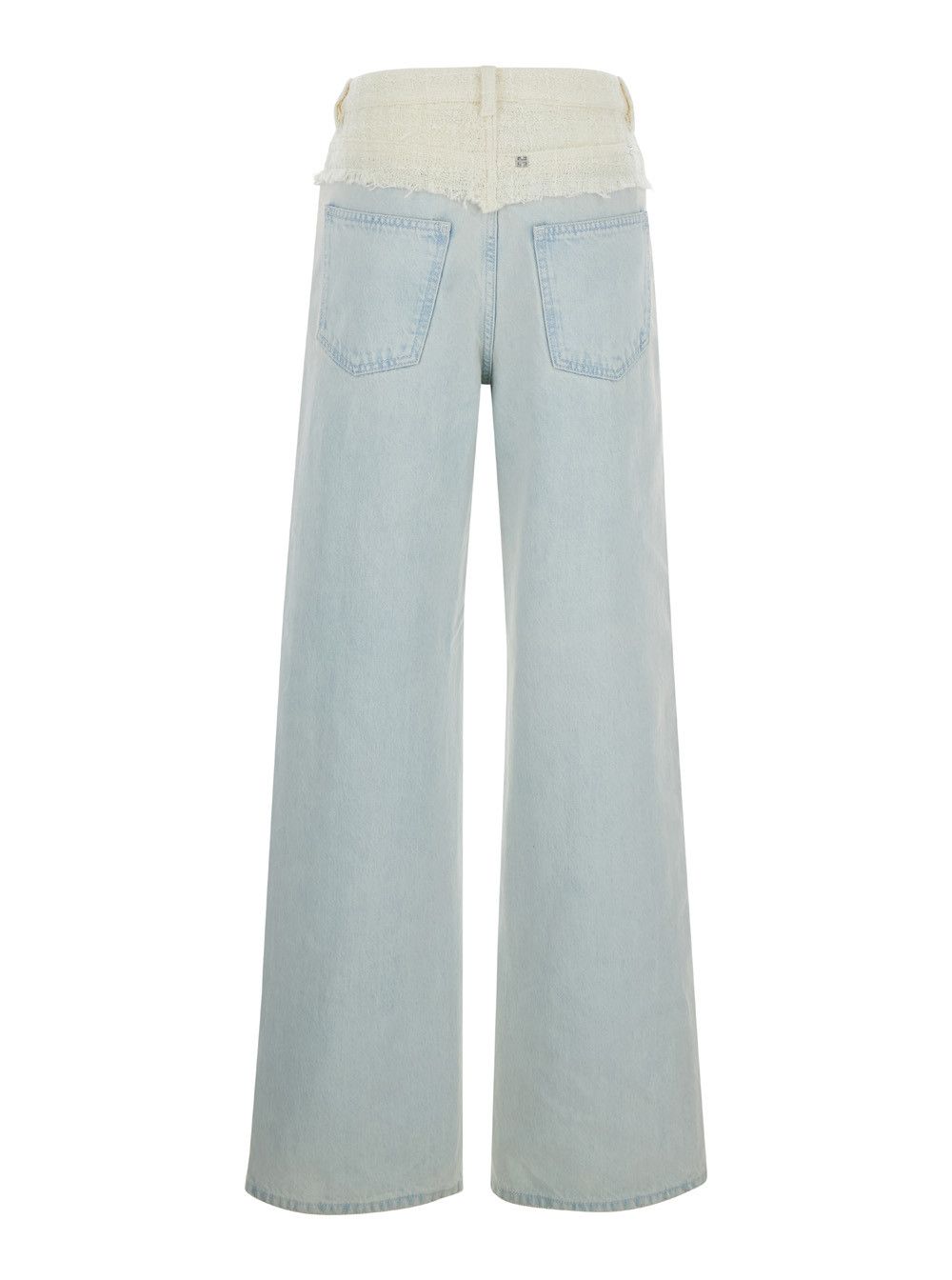 Givenchy Blue Jeans with Tweed Waist in Denim Woman Size 26" / US 2 / IT 38 - 2 Thumbnail