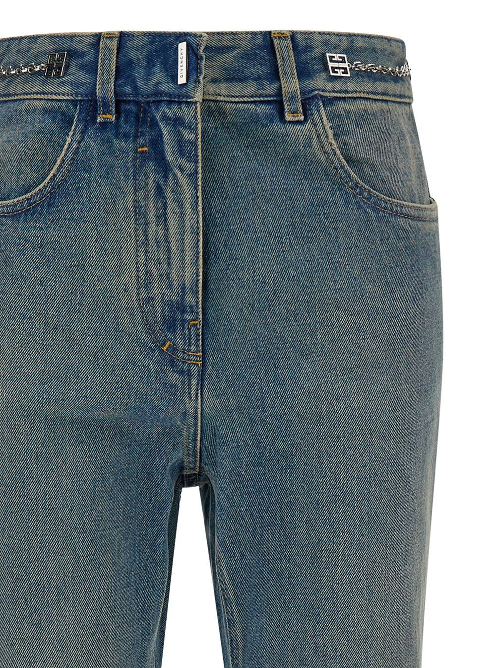 Givenchy Light Blue Bootcut Jeans with 4G Detail in Vintage Wash Denim Woman Size 27" / US 4 / IT 40 - 3 Thumbnail