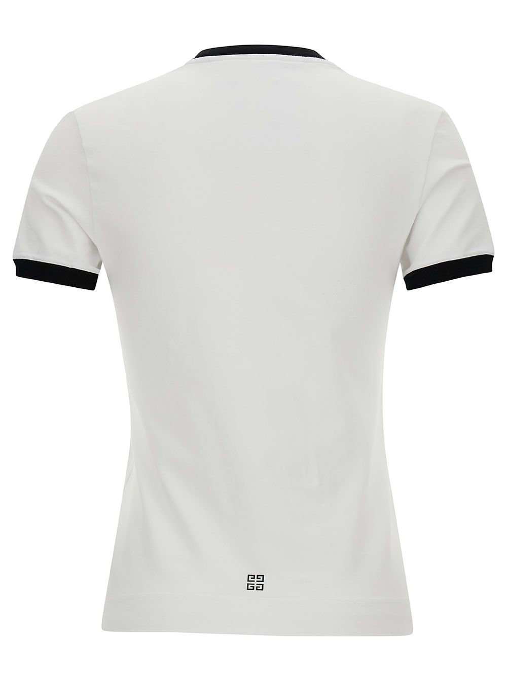 Givenchy White Crewneck T-Shirt with Contrasting Logo Lettering in Stretch Cotton Woman Size L / US 10 / IT 46 - 2 Thumbnail