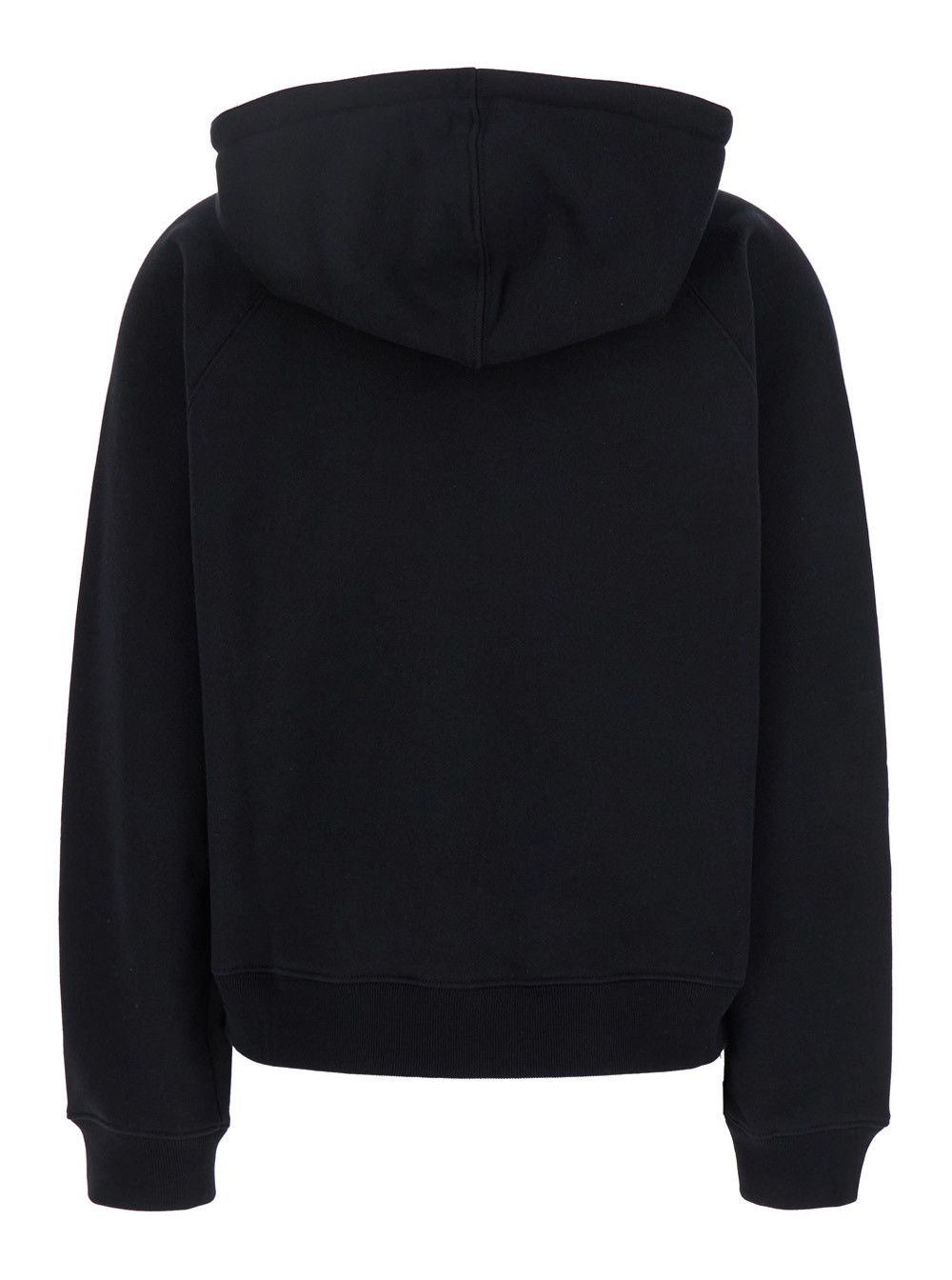 Chloe Black Hoodie with Lettering Logo Printed on the Front and Metallic Pendant Detail in Cotton Woman Size M / US 6-8 / IT 42-44 - 2 Thumbnail