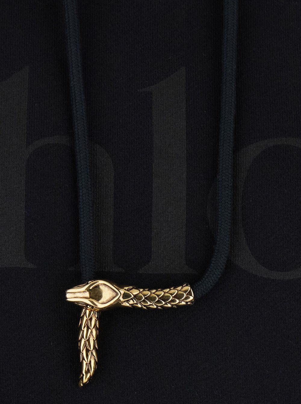 Chloe Black Hoodie with Lettering Logo Printed on the Front and Metallic Pendant Detail in Cotton Woman Size M / US 6-8 / IT 42-44 - 3 Thumbnail