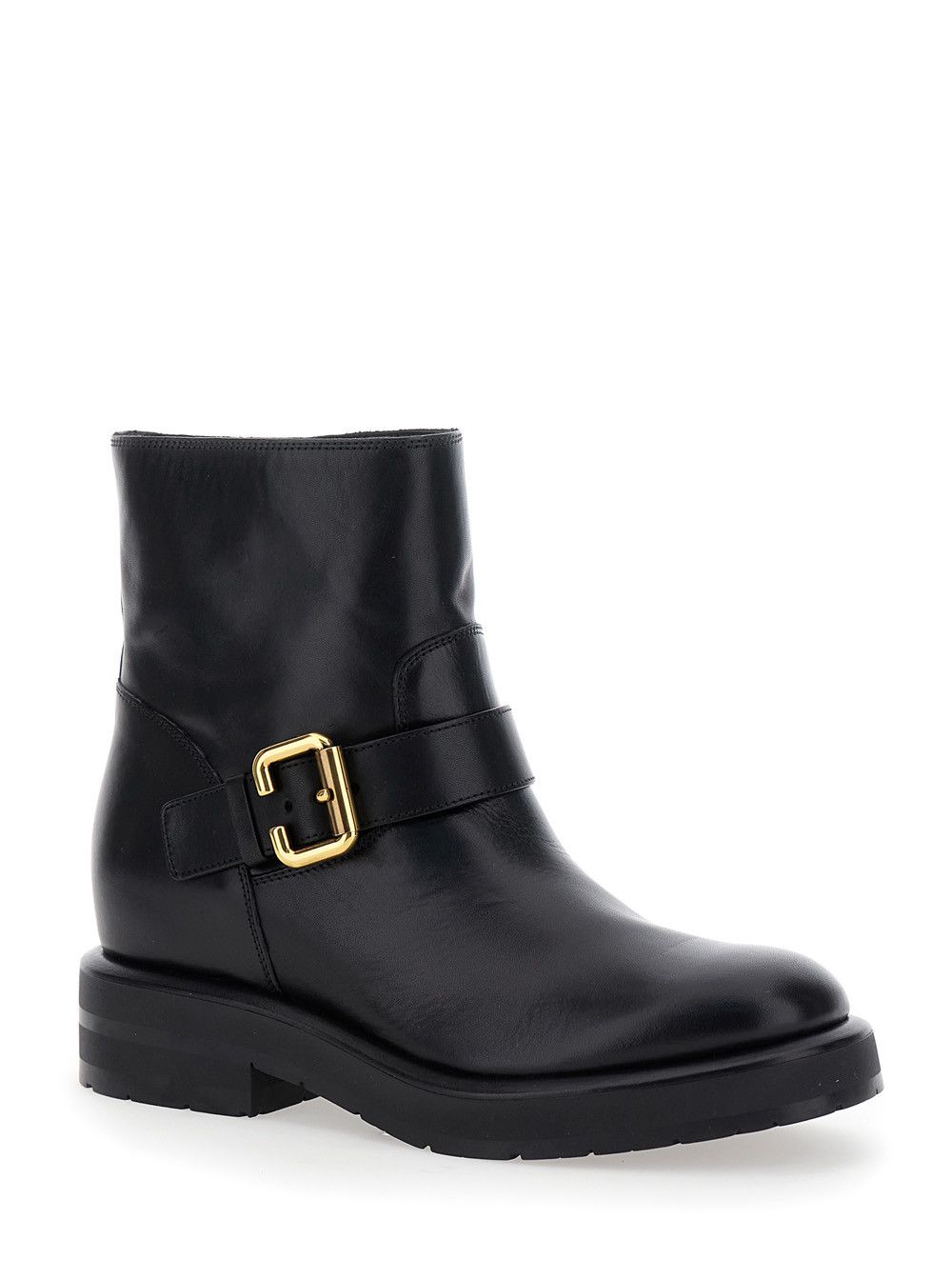 Chloe 'Coddington' Black Ankle Boots with Paddington Buckle in Leather Woman Size US 7.5 / IT 37.5 - 2 Thumbnail