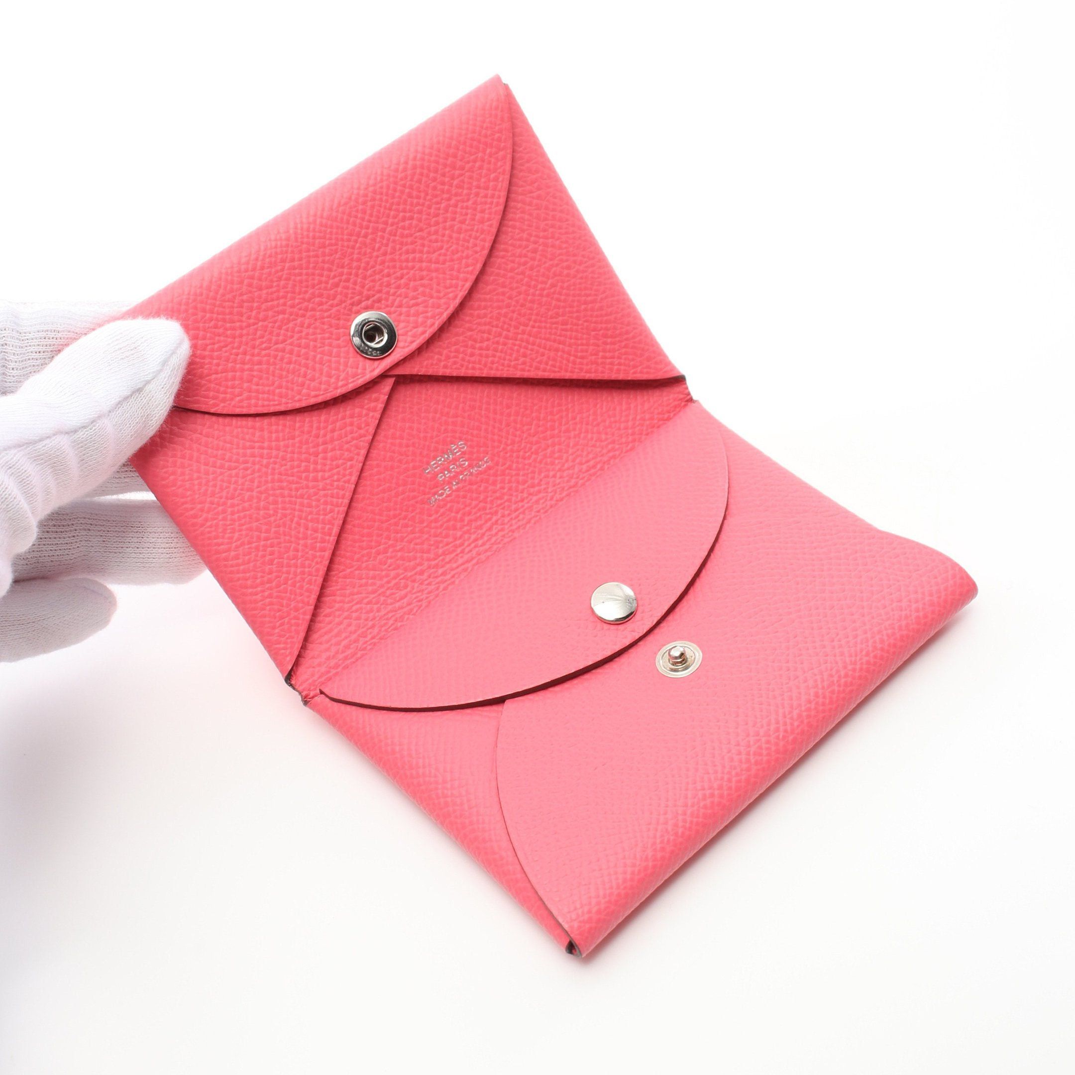 Hermes Hermes Calviduo Rose Azalea Coin Purse Veau Epsom Pink Silver Hardware B Stamp Size ONE SIZE - 7 Thumbnail