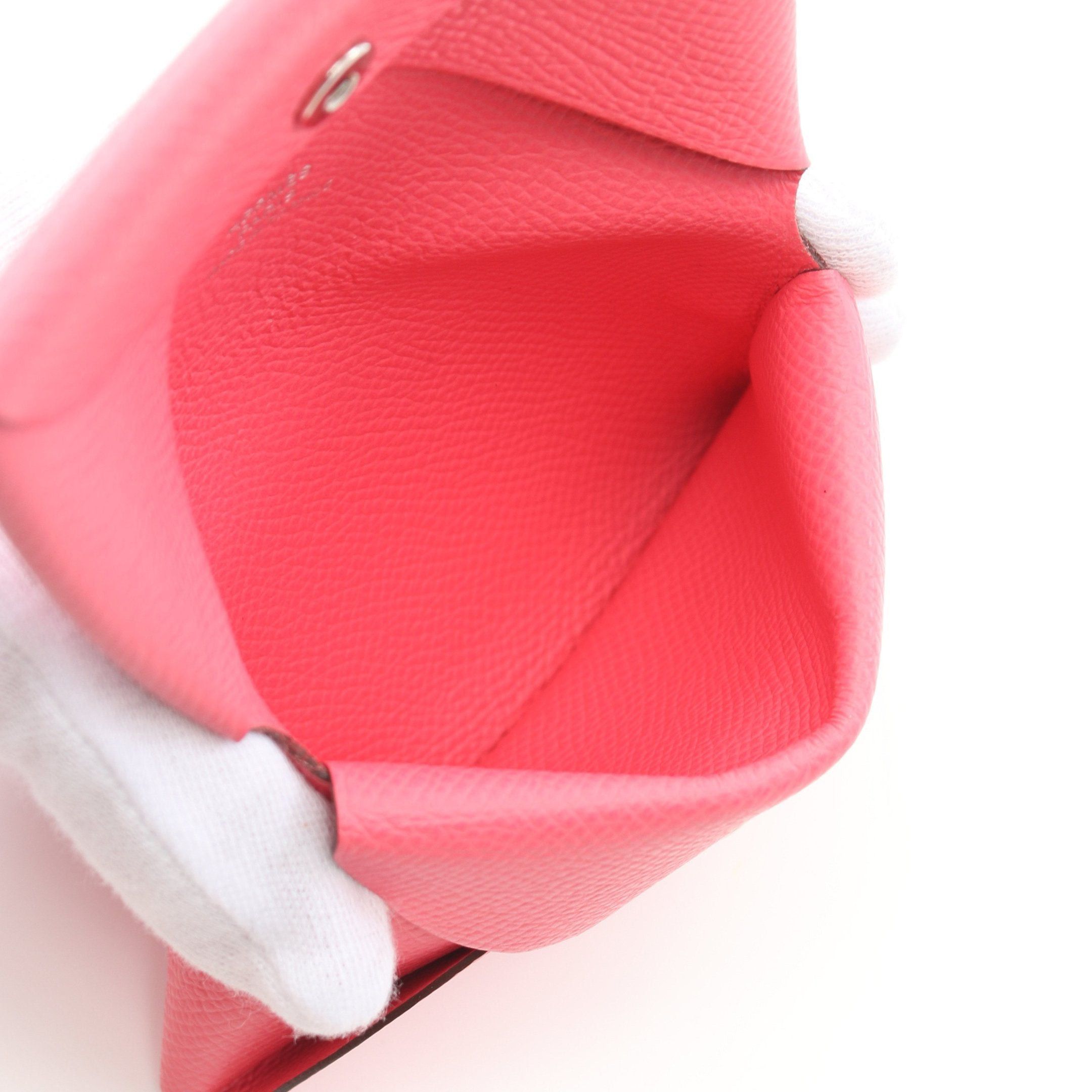 Hermes Hermes Calviduo Rose Azalea Coin Purse Veau Epsom Pink Silver Hardware B Stamp Size ONE SIZE - 3 Thumbnail