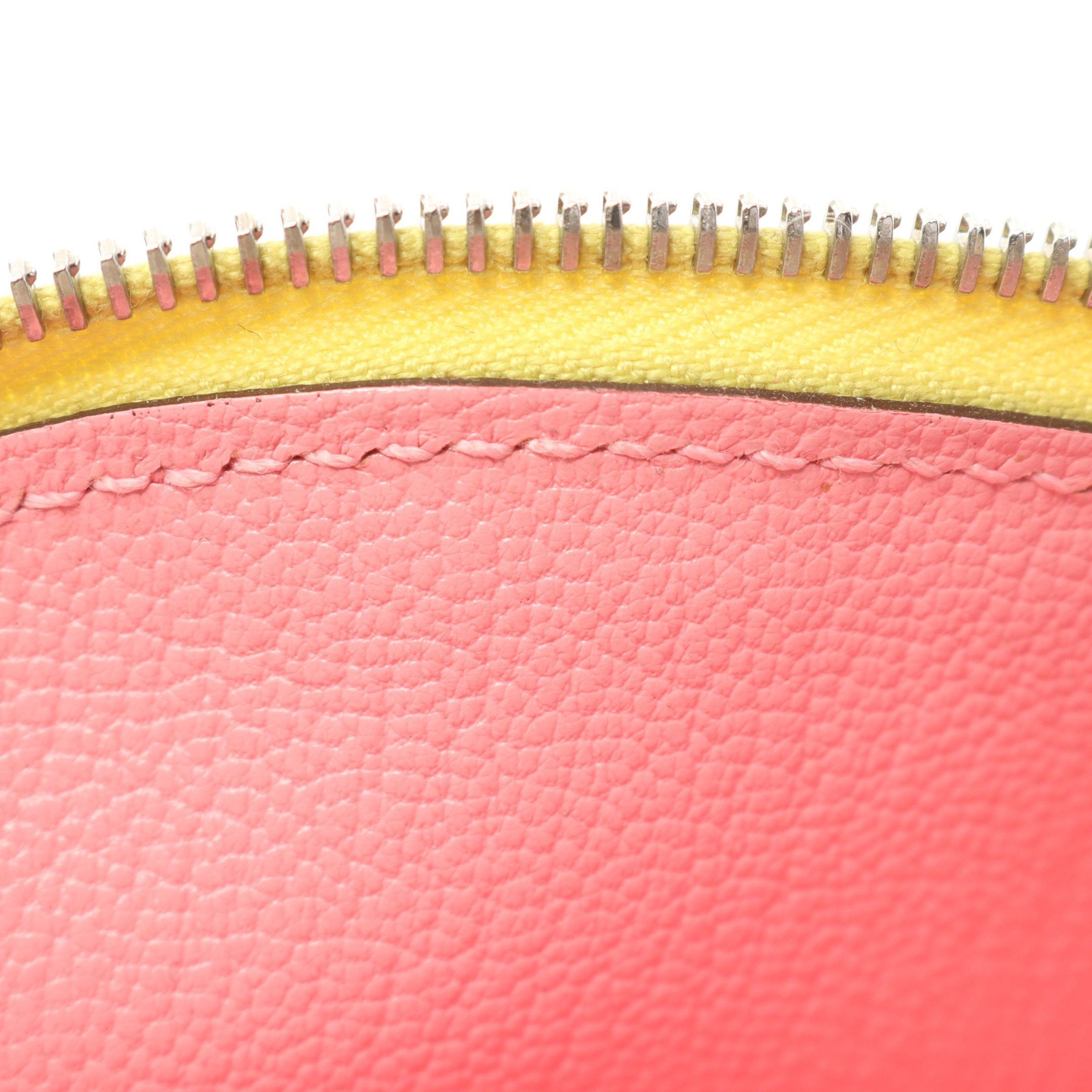 Hermes Hermes Paddock Rose Confetti Brick Coin Purse Chevre Pink Brown Yellow Silver Hardware Y Stamp Size ONE SIZE - 6 Thumbnail