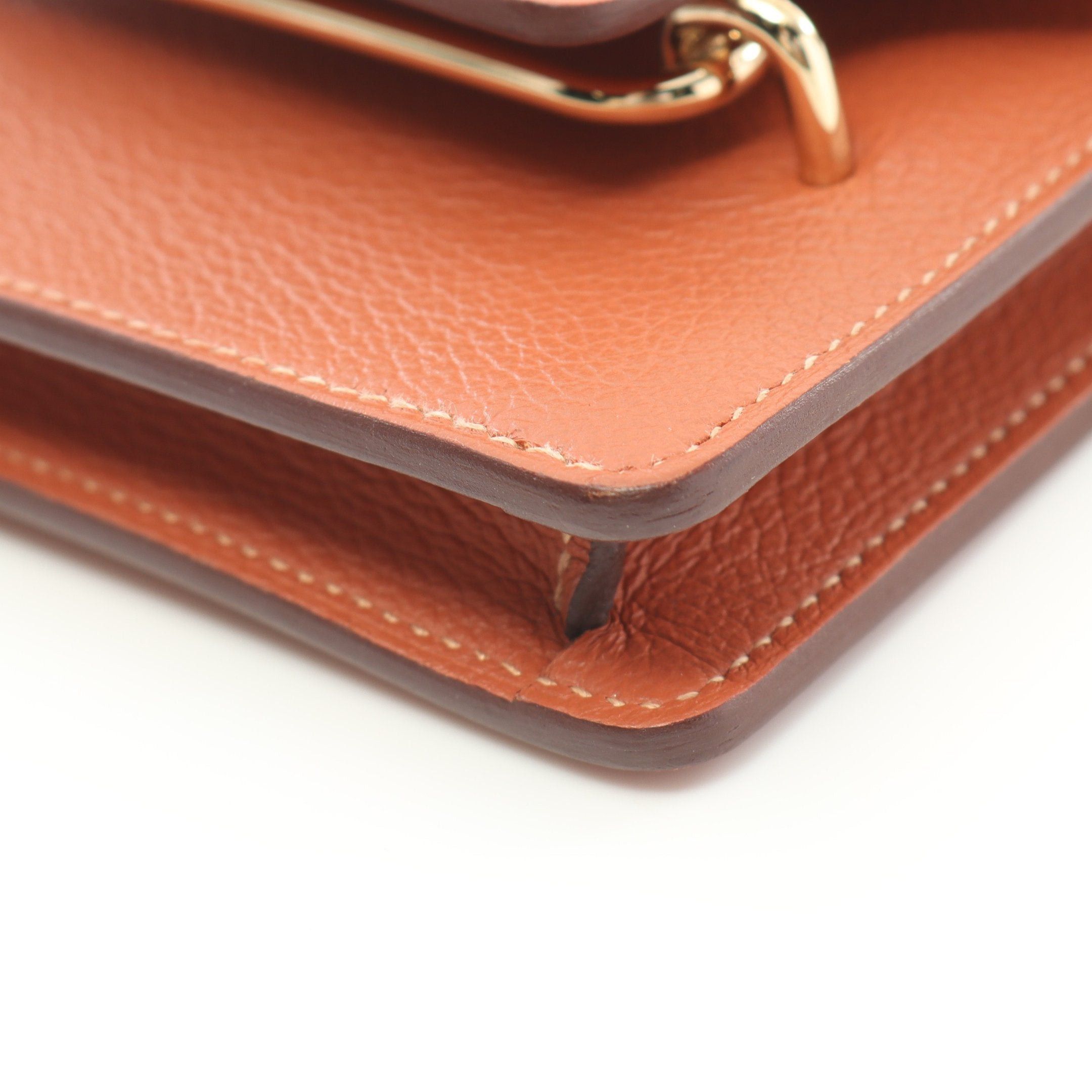 Hermes Hermes Lawris Slim Flash Blue Frida Bi-Fold Wallet Evercolor Brown Gold Hardware Z Stamp Size ONE SIZE - 7 Thumbnail