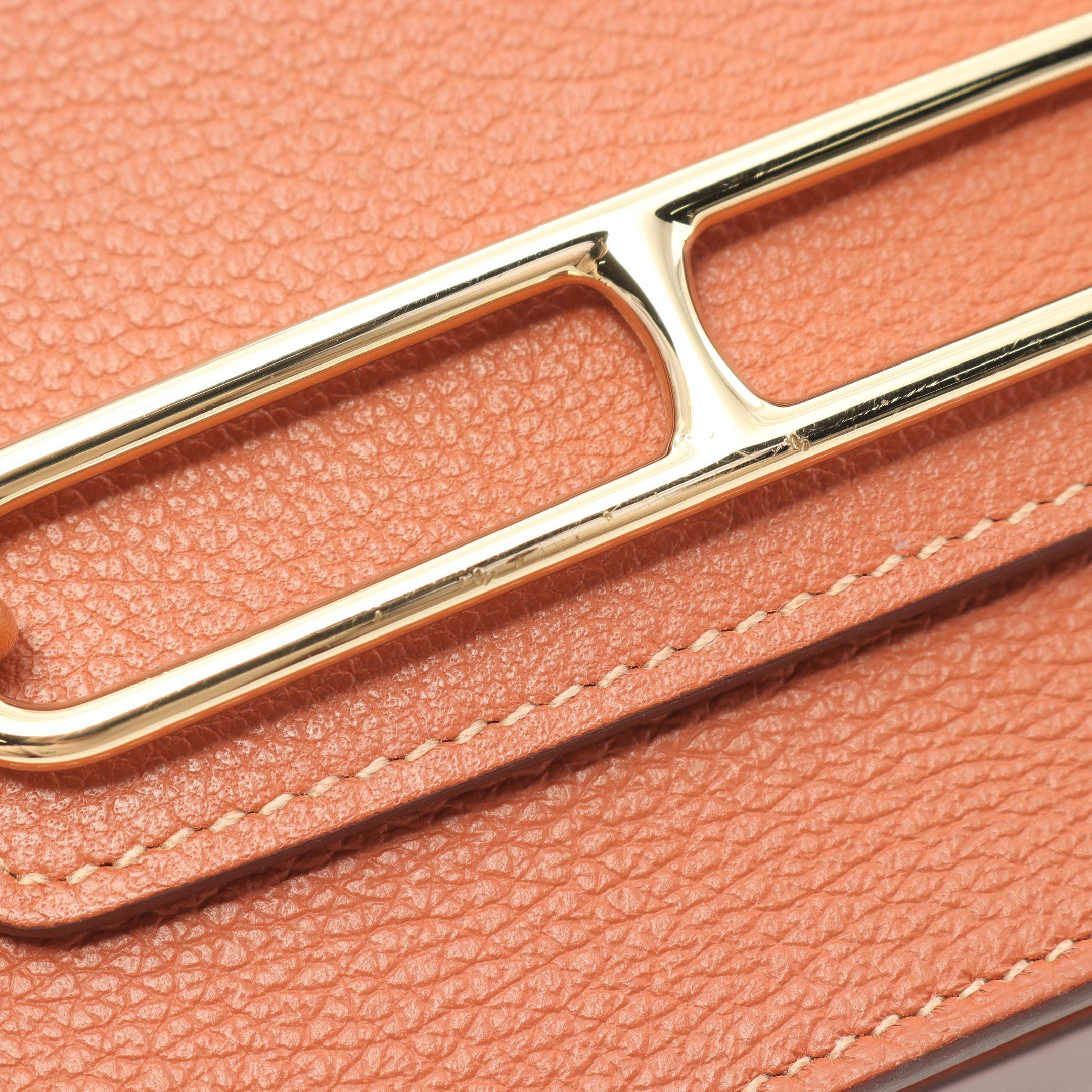 Hermes Hermes Lawris Slim Flash Blue Frida Bi-Fold Wallet Evercolor Brown Gold Hardware Z Stamp Size ONE SIZE - 8 Thumbnail
