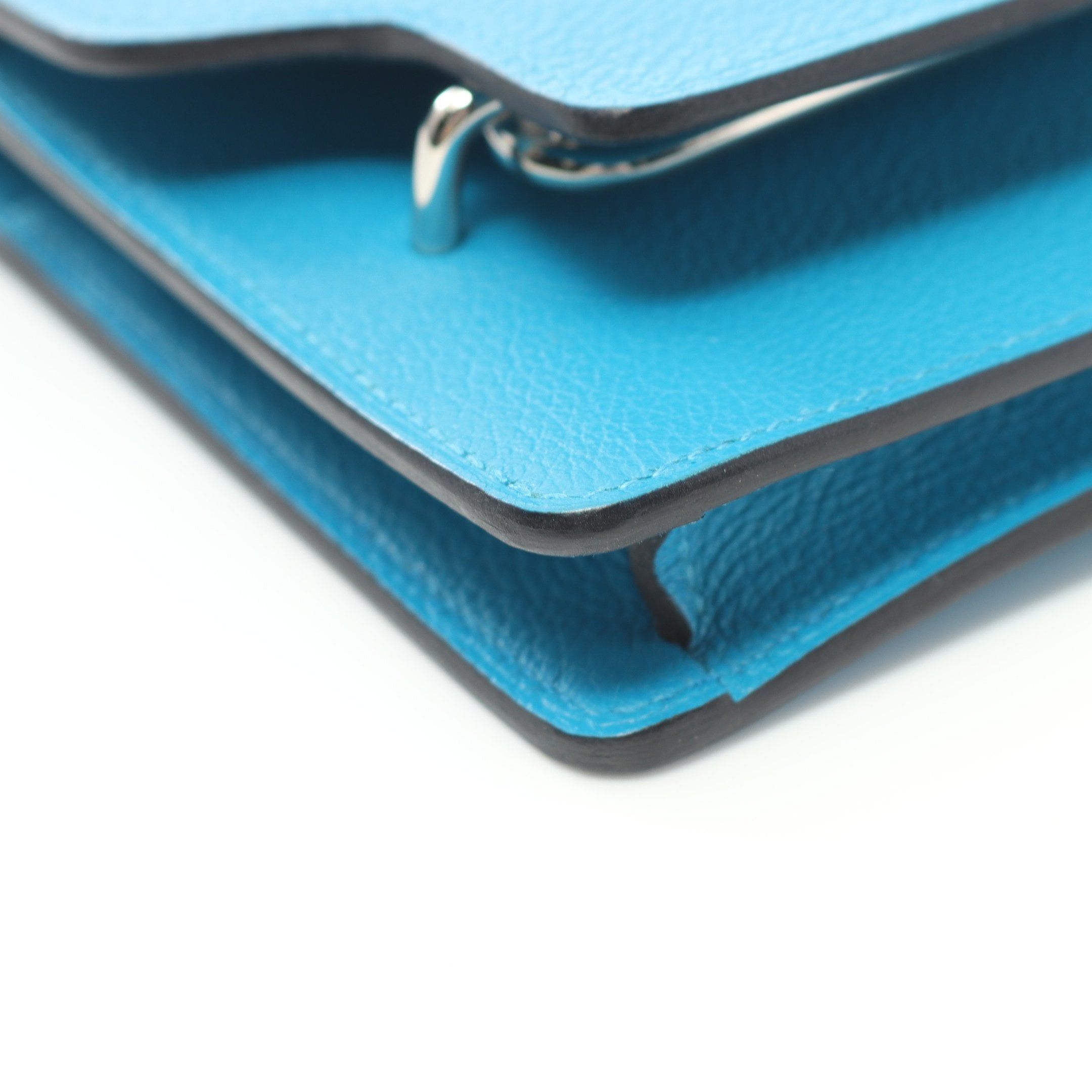 Hermes Hermes Lawris Slim Blue Frida Rose Purple Bi-Fold Wallet Evercolor Silver Hardware Y Stamp Size ONE SIZE - 7 Thumbnail
